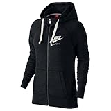 Nike Women's Gym Vintage Full Zip Hoodie (Small, Black/Sail)