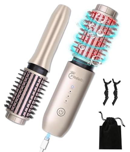 Fitdafit Cordless Hair Curling Iron Brush, 1.5