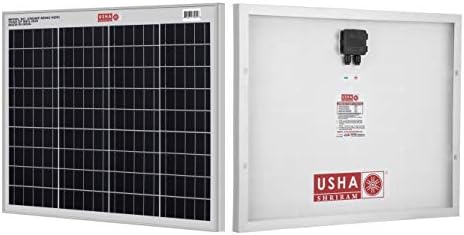 Usha Shriram Solar Panel 65 Watt-12 Volt Mono Crystalline Panel (Pack of 2), Black (US65WMD)