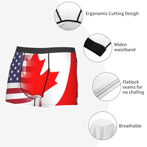 TZT American flag and Canadian flag Adult Funny Patter Boxer Briefs Men's Boxer Underpants2