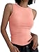 ANRABESS Womens Sleeveless High Neck Tank Tops Fashion Summer Casual Basic Slim Fit Ribbed Racerback Top Shirt Clothes Coral Orange Medium