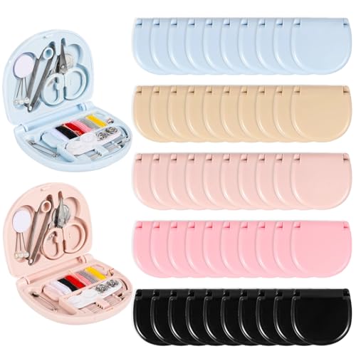 50 PCS Mini Travel Sewing Kits - Basic Portable Emergency Sewing Repair Kit Including Threads Scissors Hand Sewing Needles for Beginner Traveler Sewing Lovers