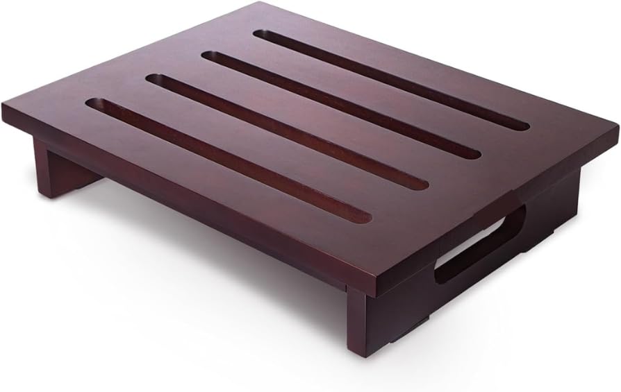 Carpentray One Step Stool 3.5in for Adults, Portable Wood Platform Step with Non-Slip Feet & Handles, Durable Step Riser for Elderly, Senior Support, Bedside, Bathroom, Kitchen, in/Ourdoor 450lbs-image-46