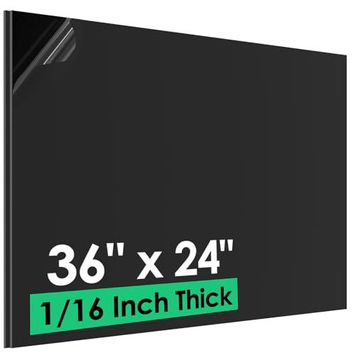 Image of CREGEAR ABS Plastic Sheet 1 /16 inch x 36 inch x 24 inch, 2 Pack | Black Rigid Thermoplastic Board for Crafts, DIY Projects, Dual-Surface (Textured & Smooth)