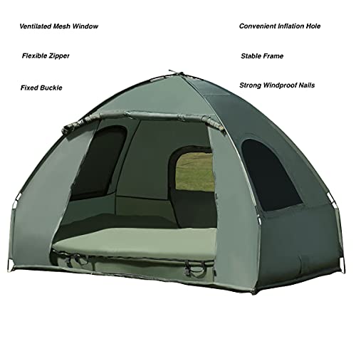Carpa portátil para 2 personas con colchón inflable y bolsa miniatura 3