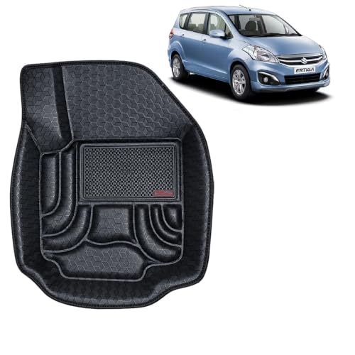 Image of OTO2EYE Car Floor Mat 4.5D Compatible for Maruti Suzuki Ertiga (2012 to 2017) All Model, 100% Waterproof Tray Shape, Set of 4 Pieces, Top Notch PVC 4.5D Foot Mats, Washable, 1 Year Warranty