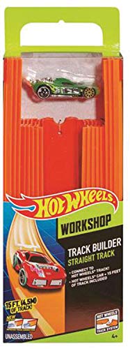 Hot Wheels Bahn Track Builder, Trackteile & Verbindungsstücke (36 Teile) für Autorennbahnen der Hot Wheels Autos, inkl. 1 Spielzeugauto, Auto Spielzeug, Spielzeug ab 4 Jahre, BHT77 – Bild 4