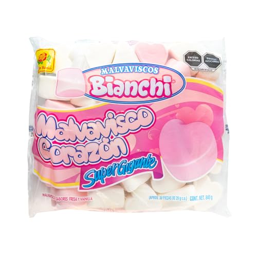 Giant Pink & White Marshmallow Hearts - 30 Piece Bag