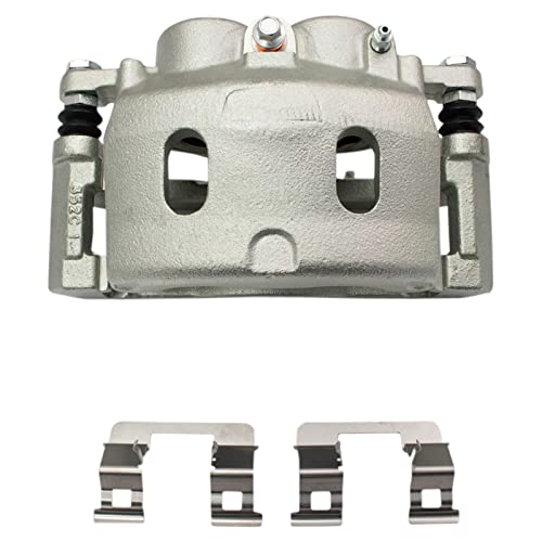 TRQ Front Brake Caliper Set Brackets Hoses Zinc Coated Compatible with 2008-20 Cadillac Escalade 2008-20 Chevrolet Silverado 1500 Tahoe Suburban Avalanche 2008-20 GMC Sierra 1500 Yukon by TRQ - Image 5