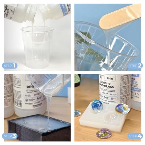 Translucent silicone rubber 1:1 R PRO GLASS, Silicone for DIY moulds non-toxic and odourless, Ideal for resin wax - Image 3