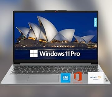 15.6" HD IdeaPad Anti-Glare Screen w/ 1 Year Microsoft 365, 128GB SSD, 8GB RAM, Windows 11 Pro, Intel Processor, WiFi 6, HDMI, USB-C, SD Card Reader, Up to 9.5 Hours Battery Life, w/WOWPC USB