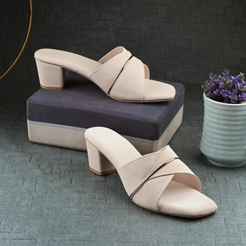 Image of Nowry Women's Chunky Block Heels | Women Comfortable Heel Fashion Sandals for Everyday, Party, Office, Wear