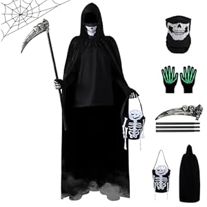 ULEMON Halloween Grim Reaper Costum...