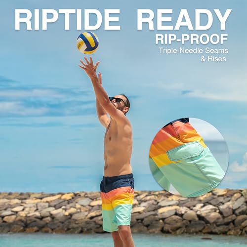 Image of Kanu Surf Men's Big Viper Extended Size Stripe Swim Trunk