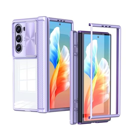 LIUKM Funda para Samsung Galaxy Z Fold 6 [Protección de la cámara] Cubierta de cámara Deslizante Proteger PC Anti-Choque Anti-arañazos Carcasa para Samsung Galaxy Z Fold 6 - Violeta