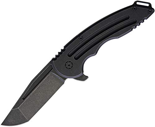 Hoback Knives Husky Framelock Titanium Black HOB017B