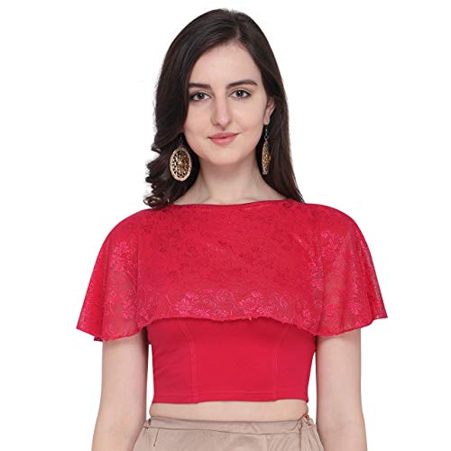 YATHABI Women Readymade Cotton Lycra Free Size Party Wear Saree Blouse Choli Crop Top Stitched Blouse