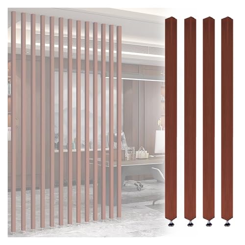 Cloison de séparation de bureau en bois : lot de 4 colonnes à lattes réglables pour votre espace