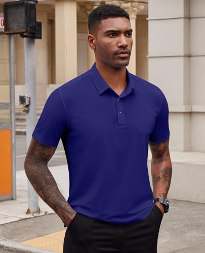 Mens Polo Shirts Short Sleeve Stretch Golf Polo Shirts Dry Fit Polo T Shirts for Men Golf Shirts Tennis Polo4