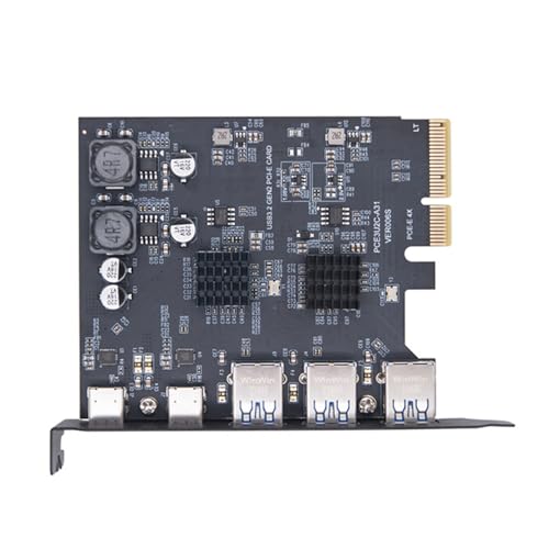 Ozeau 5 Port USB PCIE Expansion Card USB3.0 Port 10Gbps for Desktops PCIExpress USB Adapter Card