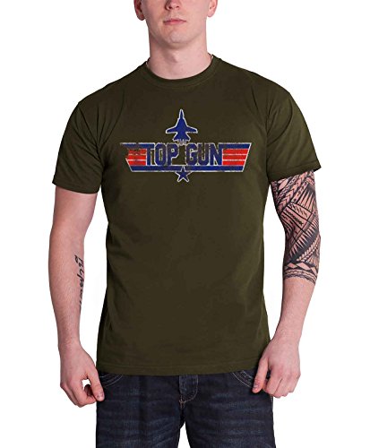 Top Gun Logo oficial hombre nuevo Verde T Shirt