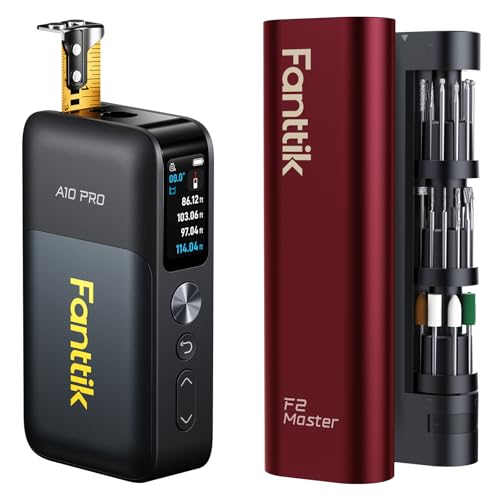 Fanttik A10 Pro 2-in-1 Digital Laser Tape Measure with HD IPS Color Display & Fanttik F2 Master Mini Cordless Rotary Tool Kit 4V