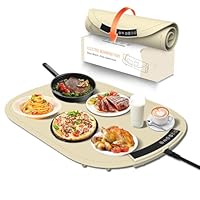 MYMULIKE Elektrisches Warmhalte-Tablett für Lebensmittel,Warmhalteplatte für Speisen,vollflächige Heizung,40-100°C,Tragbare und Faltbare Heizplatte für Warm Halten oder Auftauen fanyichengz