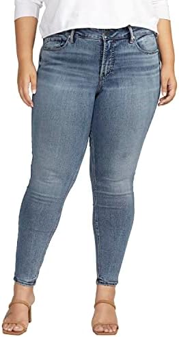 Silver Jeans Co. Women's Plus Size Suki Mid Rise Skinny Jeans
