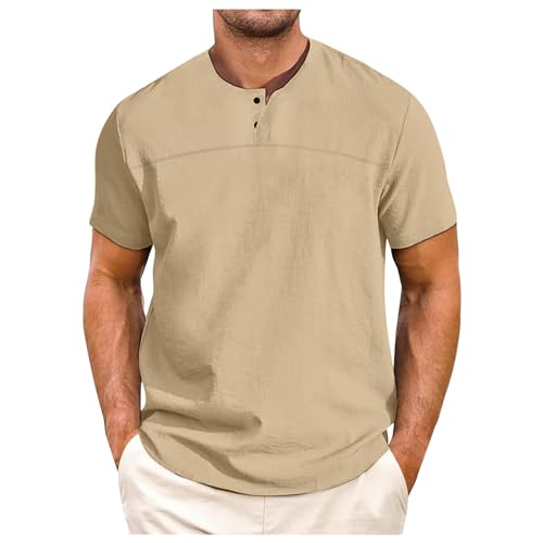 Maglietta Uomo Cotone Manica Corta, Maglia Estiva Uomo Elasticizzato Collo