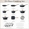 DUMOS 25 Pcs Pots and Pans Set, Nonstick Kitchen Cookware Set, Induction Cooking Sets with Stay-Cool Handles, Deep Black #5