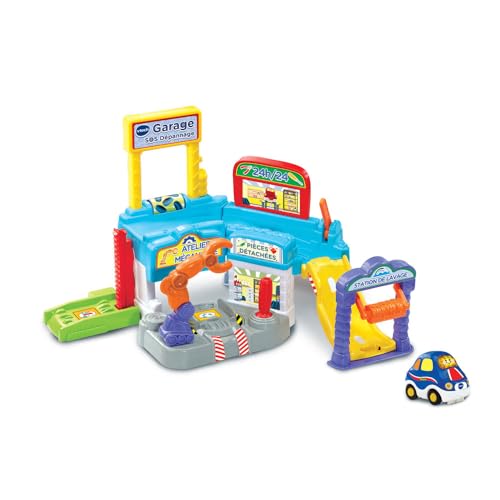 VTech - Tut Tut Bolides, Garage SOS Dépannage avec Noé Voiture à Réparer, Garage Voitures Enfant, 3 Zones Magiques, Cadeau Garçon et Fille de 1 an à 5...