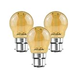 Paul Russells Vintage Style LED Filament Ambre Rétro 2W Antique Golf G45 Petites Ampoules À Baïonnette B22 / BC, Blanc Chaud Extra 2200K, Ampoules De Remplacement [Ensemble de 3]