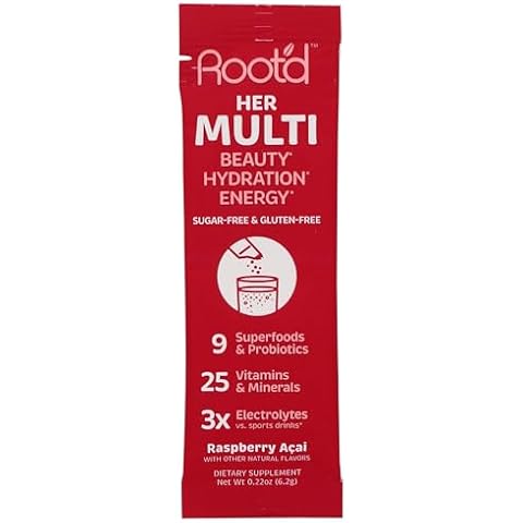 Root'd - Powder Multivitmian with Electrolytes and probiotics, Sugar Free (1 Pack, for Her) Cover