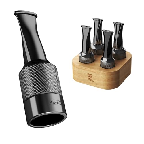DGHOPE Cigar Holder & Mouthpiece Tips Set (3658 Ring Gauge) Reusable Metal & Resin Cigar Mouthpiece with Beech Wood Storage Base Smooth Draw Cigar Accessories Gift for Men and Women