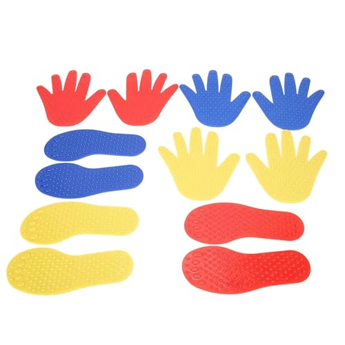 Cartwheel Mat | Hand and Foot Play Mat | 3 Pairs of Non Slip Hands and Feet Game Mats | Fitness Coordination Exercise Play Mats Interactive Family Toy for Indoor Outdoor Development Activities