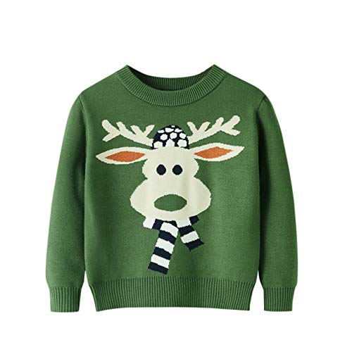 Toddler Baby Shirs Tops Clothes,Youth Teen Boys Girls Christmas Cartoon Knit Print Sweater Knitwear Green