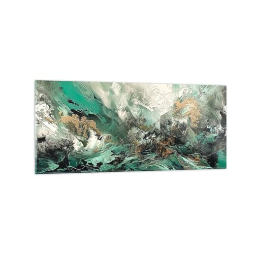 Abstraction morceau peinture moderne en verre pour decoration murale panoramique salon
