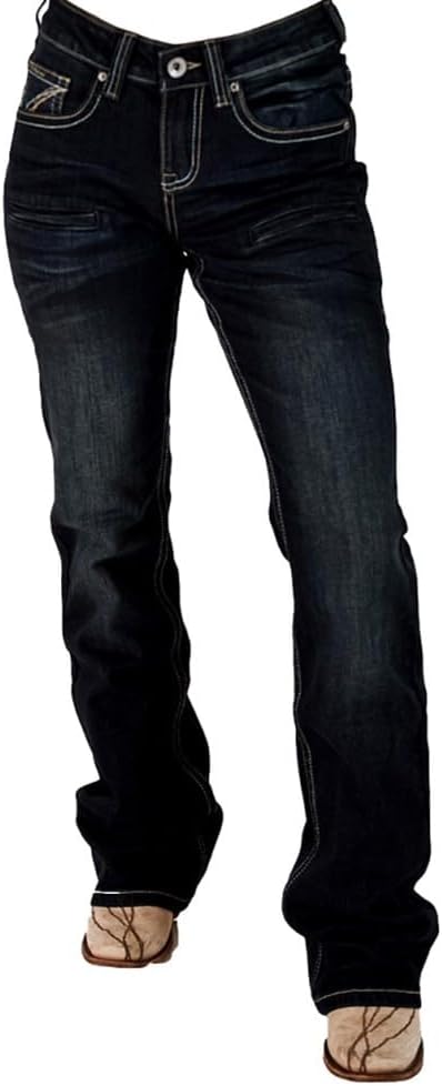 Cowgirl Tuff Western Jeans Women Trainer Bootcut Medium Wash JTRAIN