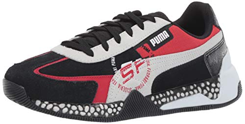 Puma Men's Scuderia Ferrari Speed Hybrid Sneaker, Black White-Rosso Corsa, 7 M US