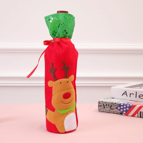 Fundas navideñas de botellas de vino para regalar y decorar cenas 3
