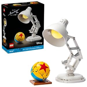 LEGO Ideas Disney Pixar Luxo Jr. – Room Decor and Building Set for Adults – Office and Desk Decor for Women and Men, Ages 18+ – Brick-Built Lamp DIY Kit – Collectible Gift Idea for Movie Fans – 21357