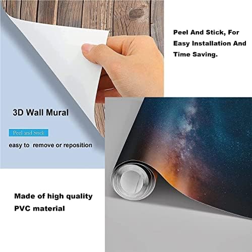 Custom 3D Ceiling Mural, Blue Sky Wallpaper White Cloud Pink Cherry Blossom Ceiling Mural Peel and Stick, Living Room Children's Room Bedroom Sky Wallpaper