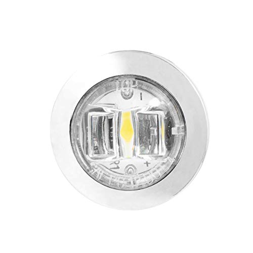 Lámpara LED blanca clara redonda mini 3/4 pulg con bisel cromado miniatura 4