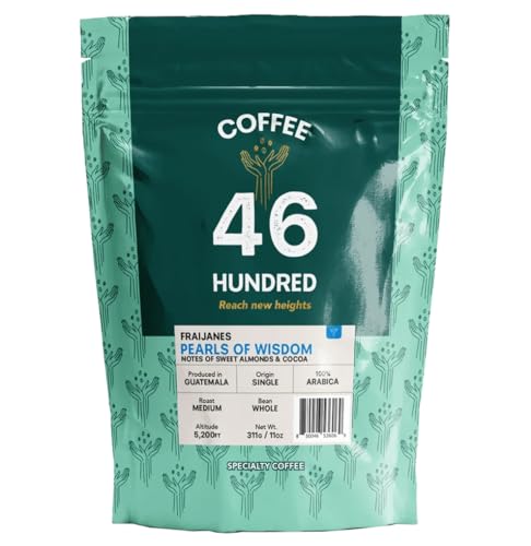 COFFEE 46 HUNDRED® Fraijanes Guatemala Whole Bean Specialty Coffee from Guatemala - 100% Arabica Single Origin - Medium Roast - 311g/11oz - High Altitude Coffee - Grown at 5