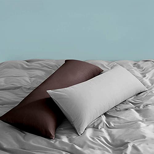 FLXXIE Body Pillow Cover - Super Soft Microfiber 20x54 Body Pillow Case - Envelope Closure, Wrinkle, Stain Resistant Dark Brown Body Pillow Cover, 20x54, Dark Brown