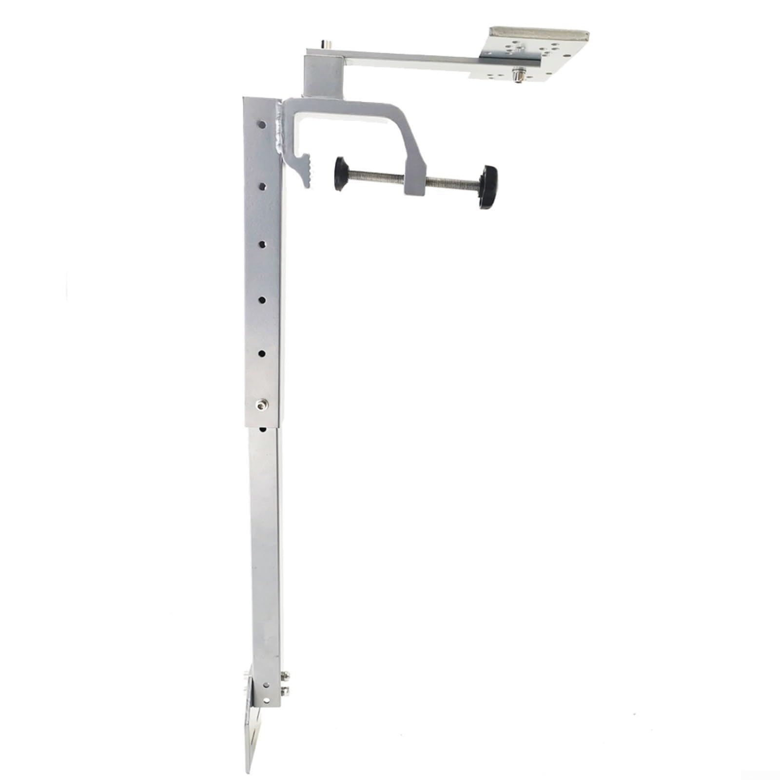 Soporte de aluminio para buscador de peces, barra de soporte ajustable, soporte de grado marino con placa inferior de múltiples agujeros para instalación de barco