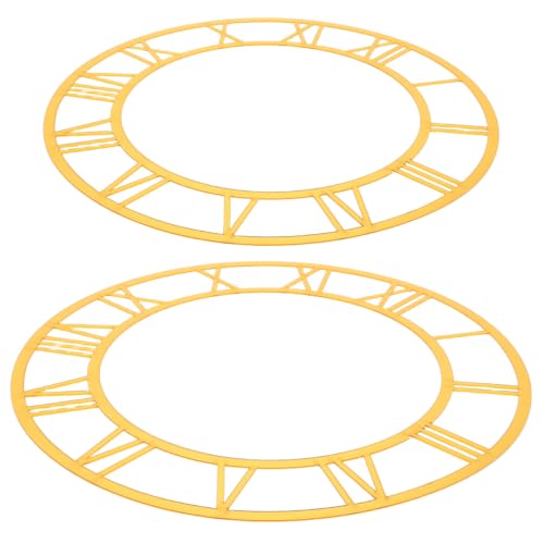 SHINEOFI Lot de 2 Autocollants Horloge Murale DIY Miroir Rond en Acrylique Doré 25 et 30 CM Chiffres Romains Classiques Décoration Murale Élégante pour Salon et Bureau Facile à Nettoyer