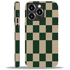 Dark Green Beige Checkerboard