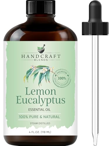 Handcraft Blends Lemon Eucalyptus Essential Oil Huge 4 Fl Oz 100% Pure and Natural Premium Grade Essential Oil for Diffuser and Aromatherapy Skin Massage Candle and Soap Making Fragrance