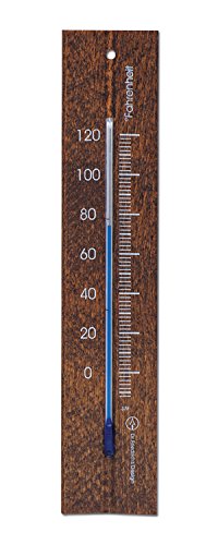 Hokco Analog Wall Thermometer Beechwood 7.8 Inch Fahrenheit Temperature Scale (Walnut Finish) #TOP2